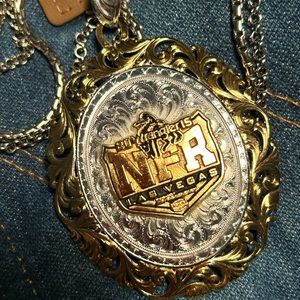 NFR Las Vegas Pendant, Silver and Brass